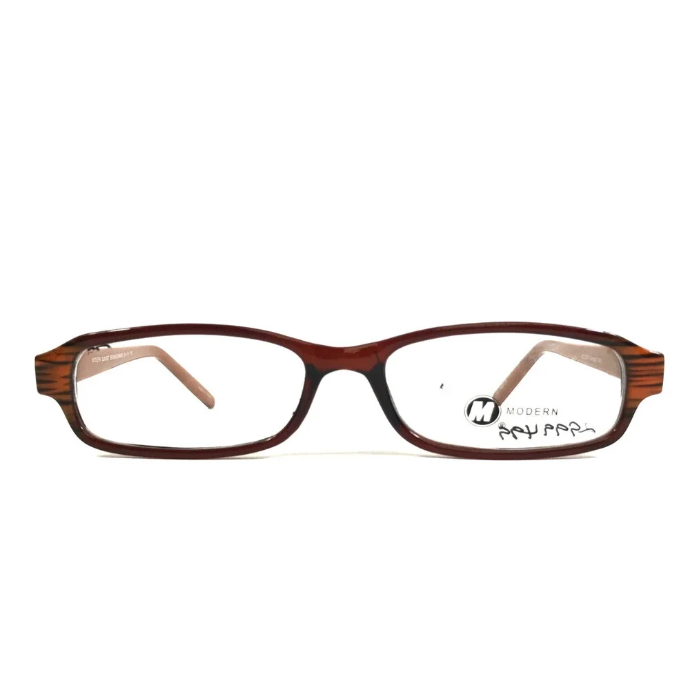 Modern Eyeglasses Frames SUNSET BROWN/ORANGE Rectangle Full Rim 51-17-135
